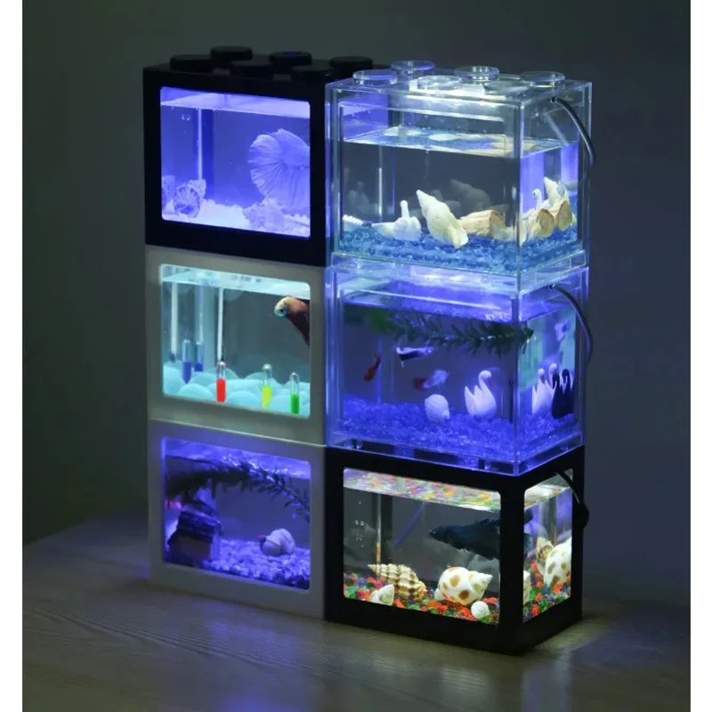 1l usb led desktop mini aquári - Aquarium Fish Betta avaliação e preço